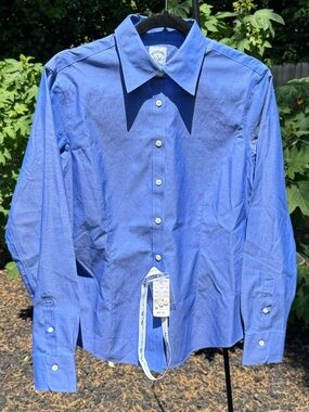 Brooks Brothers Blue Non-Iron Supima Cotton Fitted Shirt Size 6 NWTS